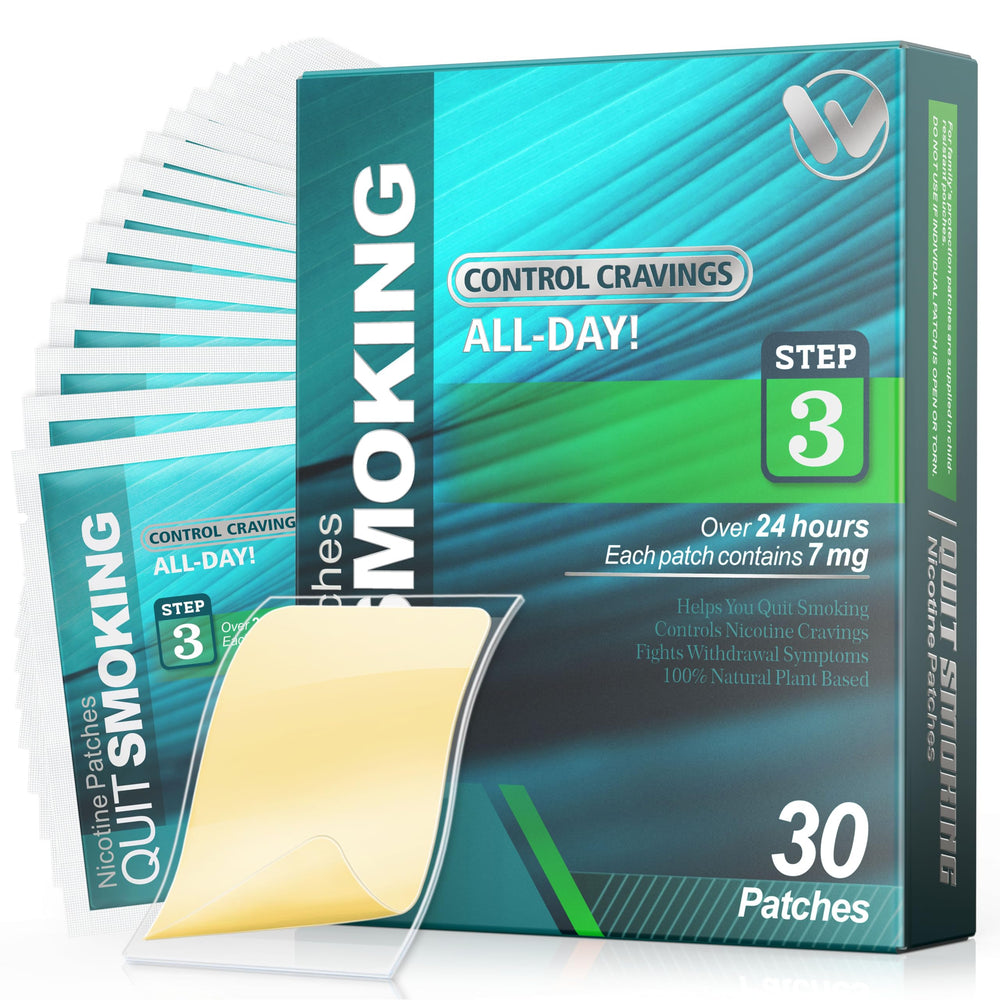 WOFANLI nicotine patch Step 3 provides 7 mg in 24 hours for steady release.