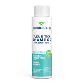 Wondercide flea and tick shampoo bottle for dogs and cats with cedarwood plant-powered care