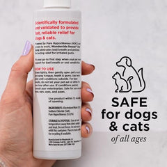 Wondercide Rescue oral spray extended nozzle delivers precise mist for comfortable paw-friendly use.