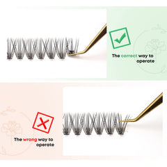 WONSIS 20D lash clusters with C curl for a lifted, open-eye look.