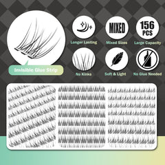 WONSIS no-glue lashes pre-glued illustrate easy, eye-skin friendly wear.