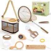 WoodsyJoy wooden bug catcher net for safe backyard exploration and discovery with kids