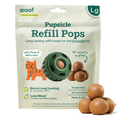 WOOF Pupsicle Chicken Refill Pops packaging on shelf, ready for everyday dog chews.