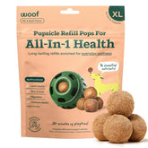 WOOF Pupsicle Refills packaging shows shelf-stable nutrition for dogs