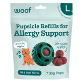 WOOF Pupsicle Refill Pops packaging shown for convenient rewards