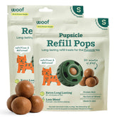 WOOF Pupsicle Refill Pops ready to go for on-the-go playtime.