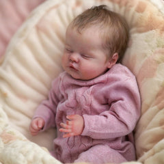 WOOROY Reborn Doll with hand-rooted hair and lashes for realistic charm.