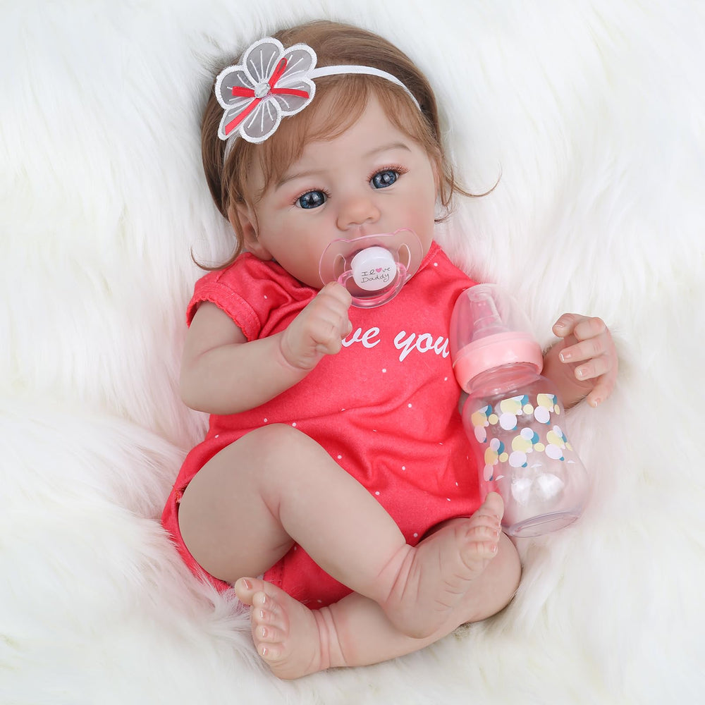 WOOROY 18-inch reborn doll head and limbs for lifelike display and cuddling.