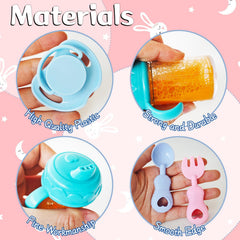 Woozettn doll bowls and spoons for interactive pretend meals.