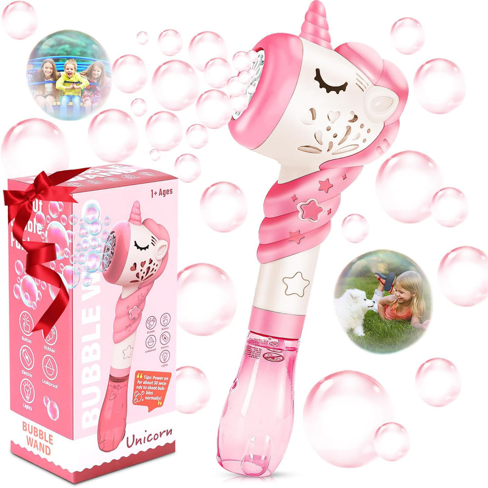 Woplagyreat unicorn bubble wand in pink sparks imaginative play with vibrant bubbles