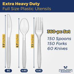 WORDOP plastic spoons at a picnic setup, durable and easy to use