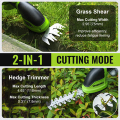 WORKPRO 2-in-1 hedge trimmer switch for quick mode change