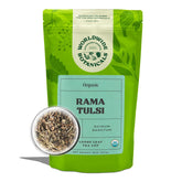 Worldwide Botanicals Tulsi Rama loose leaf tea with earthy aroma and cloves