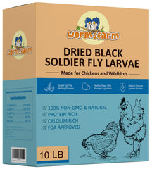 WormsFarm 10lb dried BSF larvae for chickens boost nutrition and variety