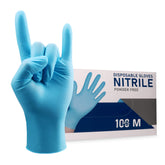 Wostar nitrile gloves medium pack shot showing durable, powder-free packaging