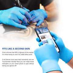 Wostar nitrile gloves medium texture closeup highlighting material strength