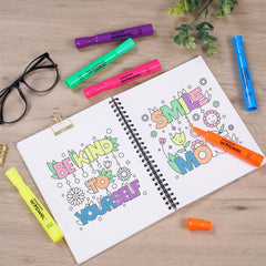 WOSWEL highlighters tank-style chisel-tip demonstrates broad highlighting.
