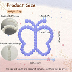 Wovinda butterfly teether purple close-up with textured wings for chewing.