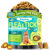 Woyamay 4-in-1 flea and tick chews bottle for daily protection.