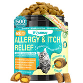 Woyamay cat allergy relief bottle close-up for daily ease and dosing.