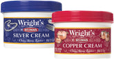 Wright's Silver and Copper Cleaner bottle delivers lasting shine on metal surfaces.