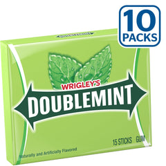 Wrigley's Doublemint classic mint flavor close-up, timeless taste.