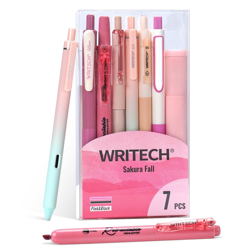 WRITECH pastel gel pens on notebook for smooth journaling and planning