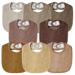 Wrrernsin muslin baby bibs front view with soft multi-layer cotton for quick dry