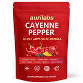 WSJAWH Aurilabs Cayenne softgels bottle front for daily circulation support.