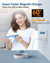 Wtuhu 15W fast MagSafe charging pad powers iPhone quickly.