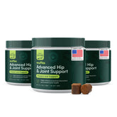 Wuffes Hip & Joint Chews bottle for easy daily joint support in dogs.