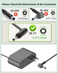 WUKUR 6ft cord provides flexible charging distances for Dyson vacuums.