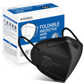 WWDOLL KN95 face mask 50-pack with compact packaging for travel and storage.