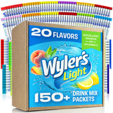 Wyler's Light bulk variety pack box with sugar-free drink mix packets for versatile hydration