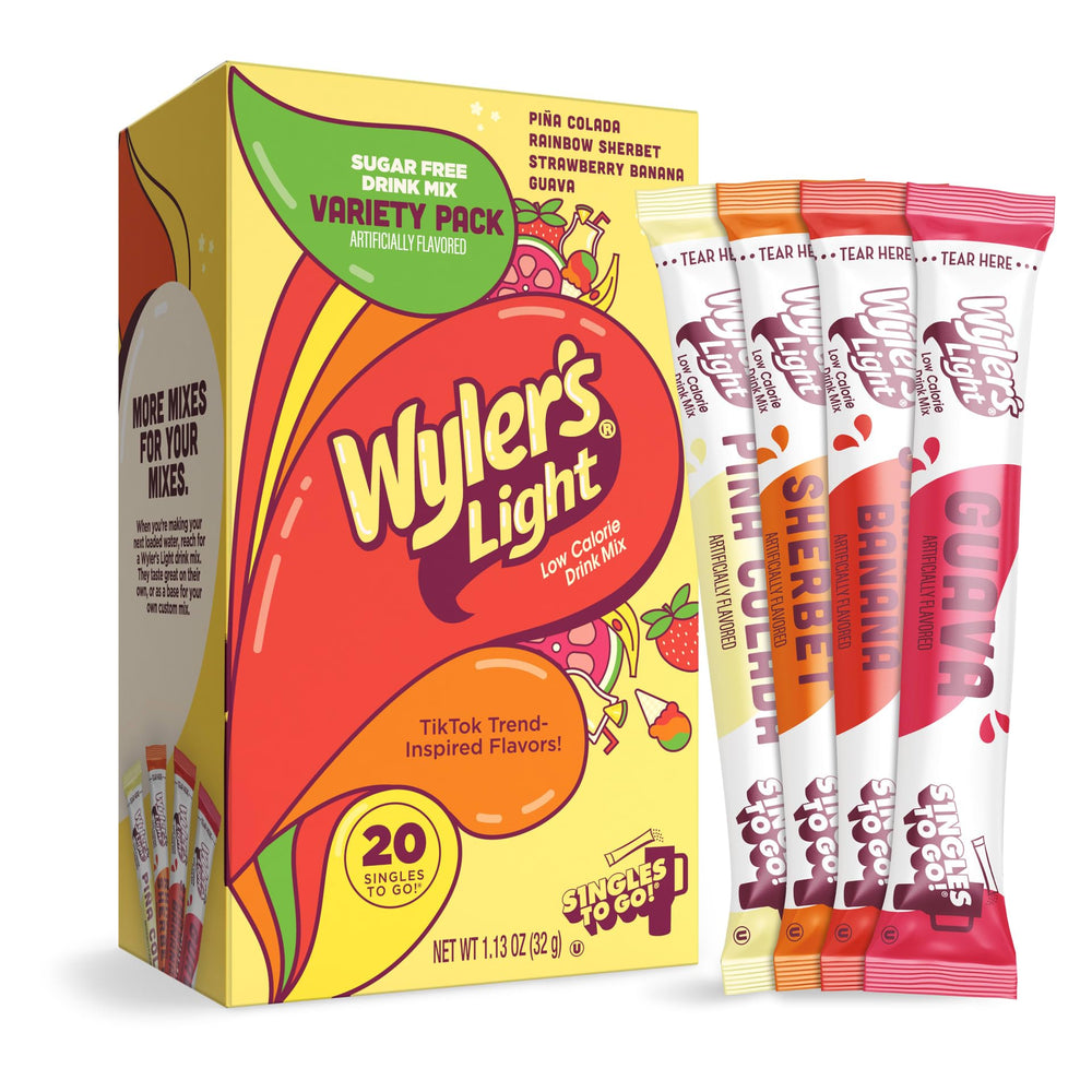 Wyler's Light Island Flavors Pina Colada bottle with stick for zero-sugar hydration