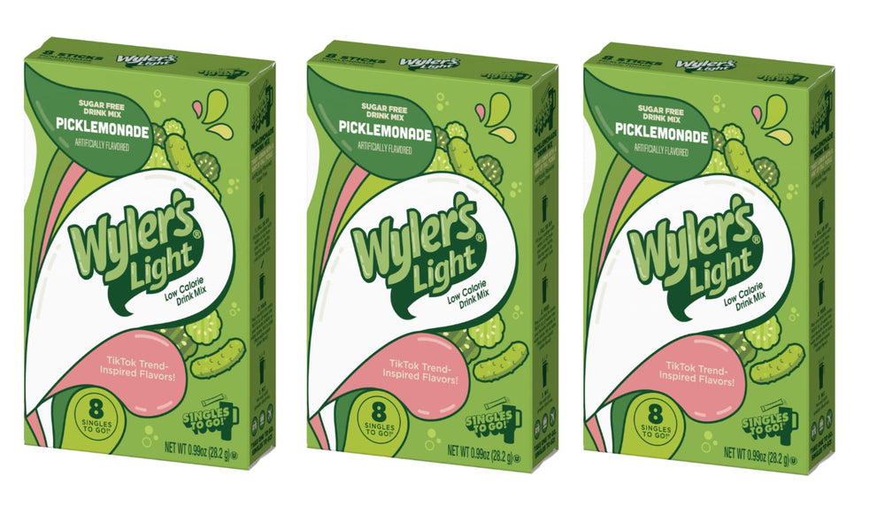 Wyler's Light Pickle Lemonade packet for quick, on-the-go hydration.
