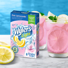 Wyler's Light single-to-go packet shown for quick, low-calorie hydration.