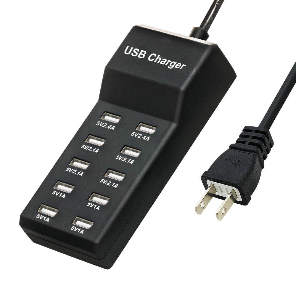 Wyssay 50W USB charging station front view showing organized ports for multiple devices