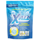 X-ALL foaming toilet cleaner self-activating foam lifts stains with minimal effort.
