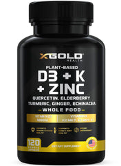 X Gold Health 8-in-1 bottle label highlighting daily wellness formula.