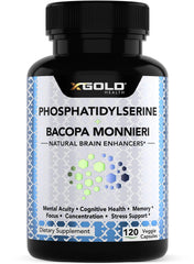 X Gold Health Phosphatidylserine & Bacopa bottle shown for daily focus support.