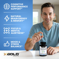 X Gold Health product label reveals premium ingredients and clean, allergen-free formulation for thoughtful use.