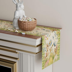 XCHI Watercolor Rabbits Easter table runner creates cozy celebration vibes.