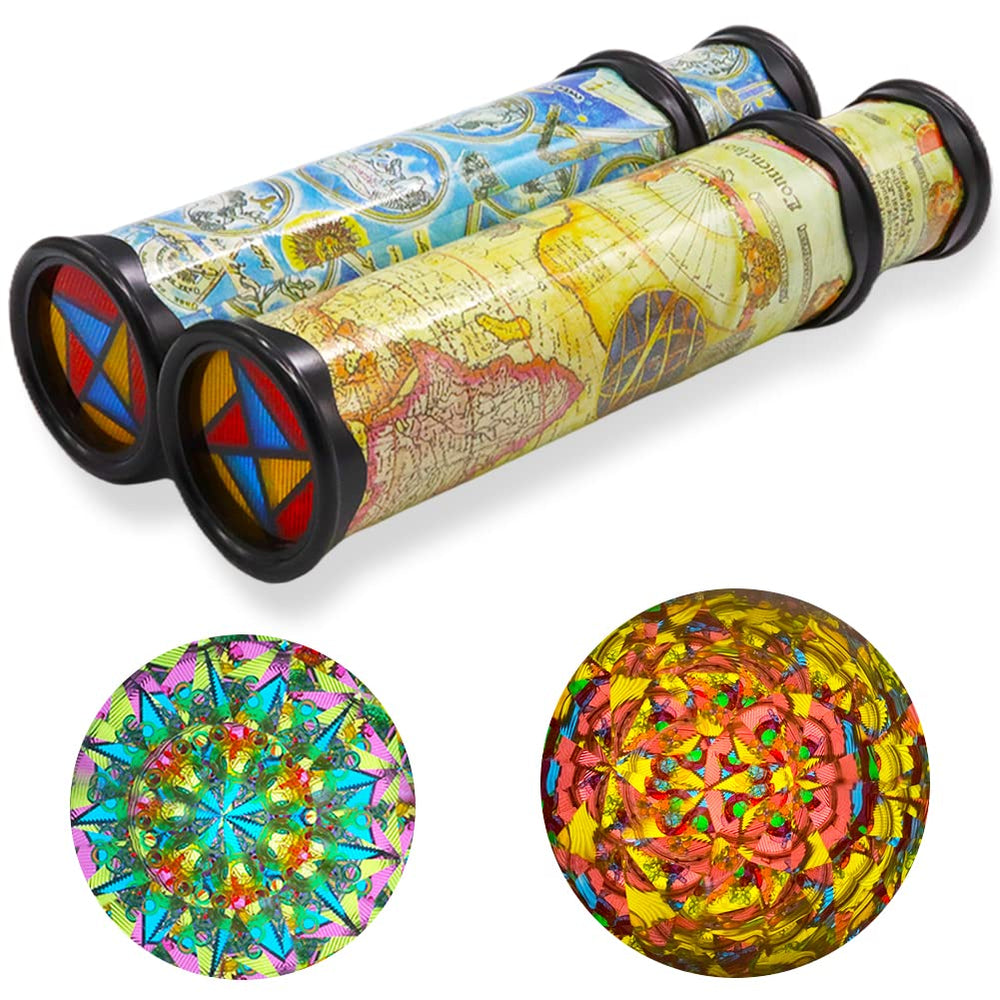 Xeehwb yellow kaleidoscope toy showing colorful patterns for kids