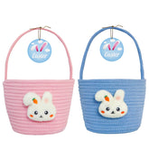 XENTUMI Easter basket with rabbit design for kids' egg hunts
