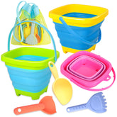 Xgunion collapsible beach bucket 3-pack ready for quick packing and easy travel