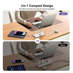 XIANGHONGYIAN 3-Port USB Wall Charger side angle, versatile multi-device charging