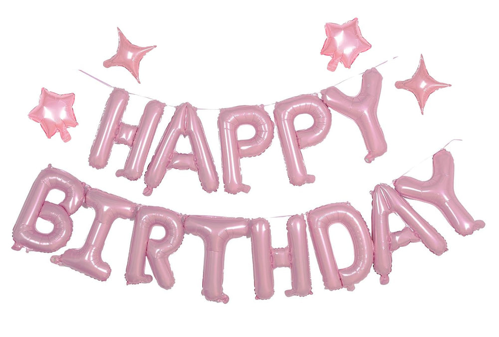 xiangsushijie pink happy birthday foil balloon, 16in, adds a vibrant focal point to celebrations