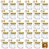 XING-RUIYANG hexagon mini honey jar with wood dipper, ideal for wedding favors