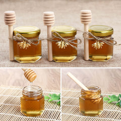 XING-RUIYANG 1.5oz hexagon jar with wood dipper, durable and reusable
